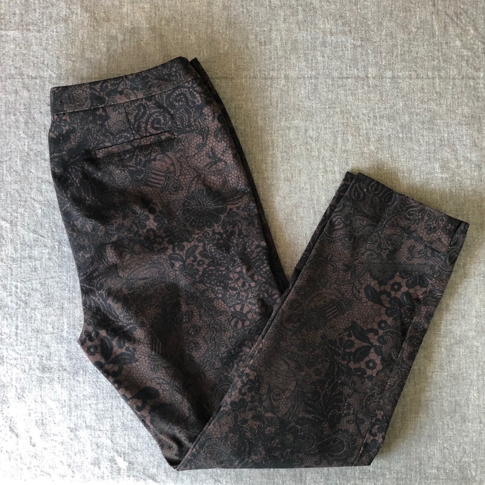 Etcetera pant, brown paisley print size 8